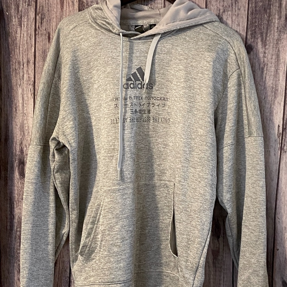 Adidas Mens Gray Hoodie Size Large